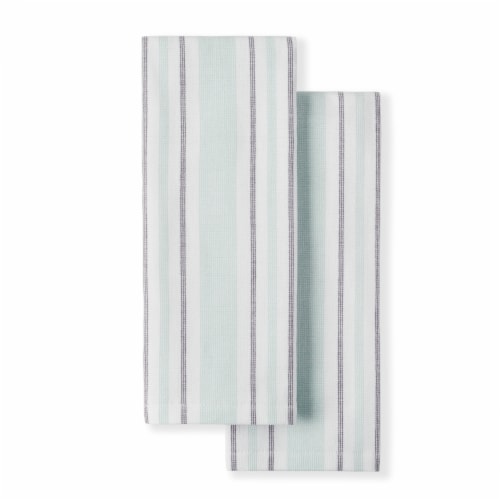 Martha Stewart Morris Striped Kitchen Towels - Aqua/White, 2 pk - Kroger