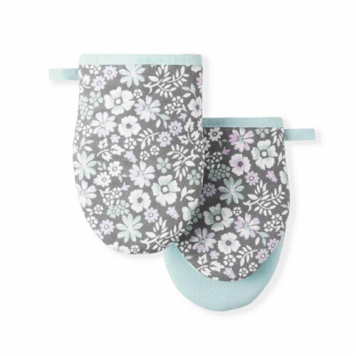 Martha Stewart Ditsy Floral Oven Mitts Perspective: front