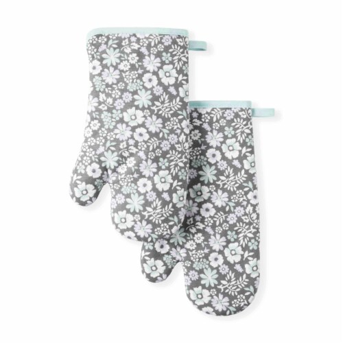 Martha Stewart Ditsy Floral Oven Mitts Perspective: front