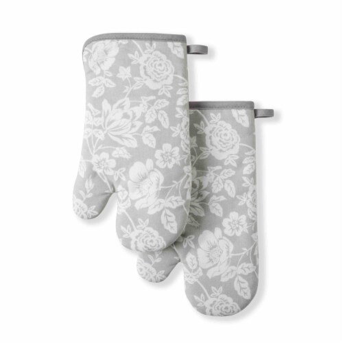 Martha Stewart Floral Vine Oven Mitts Perspective: front