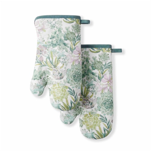 Martha Stewart Succulents Oven Mitts Perspective: front