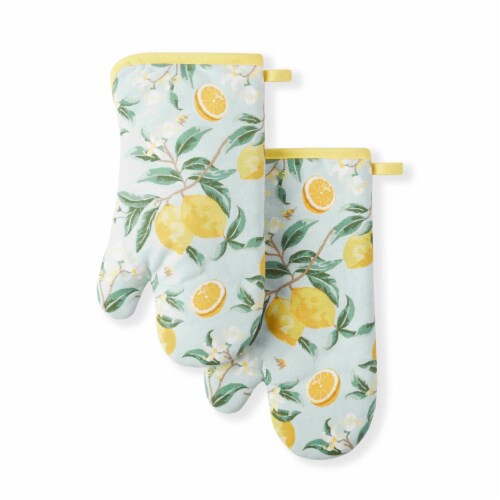 Martha Stewart Lemon Whimsy Oven Mitts Perspective: front