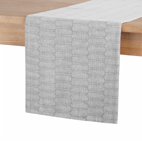 Martha Stewart Honeycomb Table Runner - Gray Perspective: front