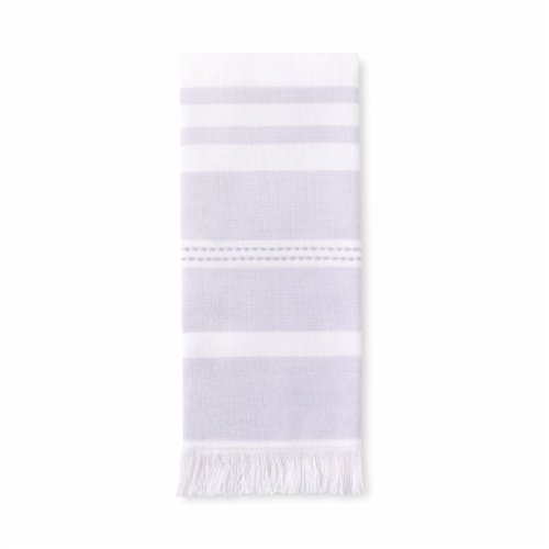 KitchenAid Yarn Dye Fringe Single Kitchen Towel - Lavender Cream Perspective: front