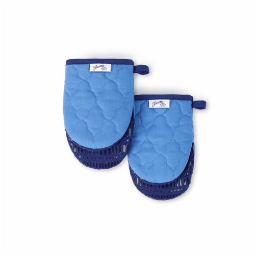 Fiesta® Quilted Mini Oven Mitt - Solid Lapis Perspective: front