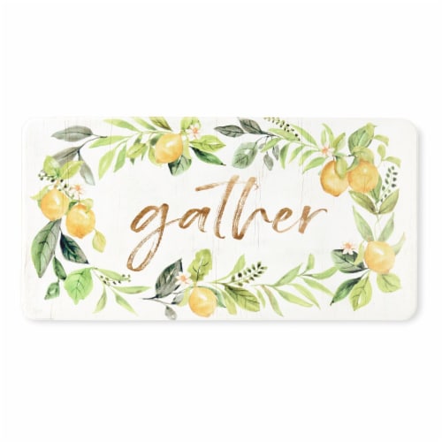 Town & Country Lemon Gathering Kitchen Mat Perspective: front