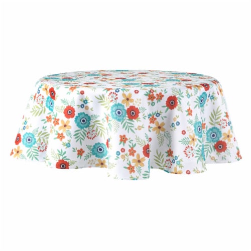 Fiesta Embroidered Enchantment Printed Round Table Cloth Perspective: front