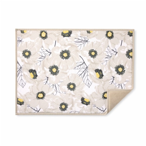 KitchenAid Printed Drying Mat - Gardenia Perspective: front