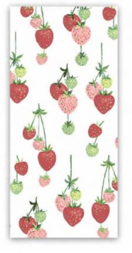 Fiesta Falling Strawberry Print Kitchen Towel Perspective: front