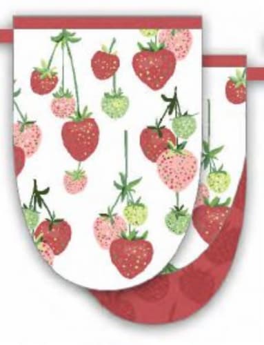 Fiesta Falling Strawberry Print Mini Mitt Perspective: front