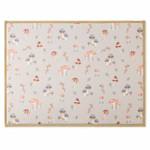 Fiesta Mushrooms Print Dish Mat Perspective: front