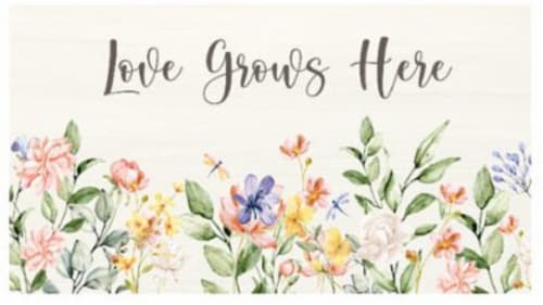 Town & Country Love Grows Here Anti-Fatigue Vinyl Kitchen Mat Perspective: front