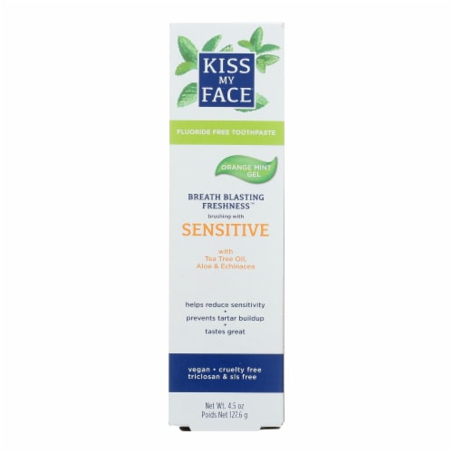 Kiss My Face Sensitive Orange Mint Gel Toothpaste Perspective: front