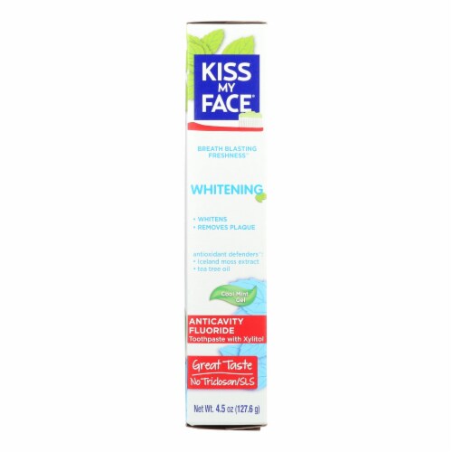 Kiss My Face Cool Mint Gel Whitening Toothpaste Perspective: front