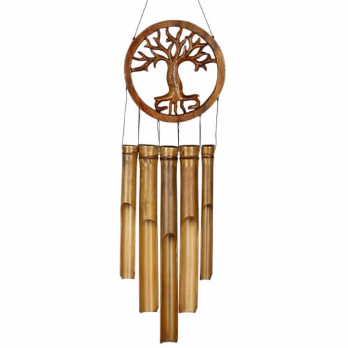 Woodstock Tree of Life Bamboo Chime - Natural Perspective: front