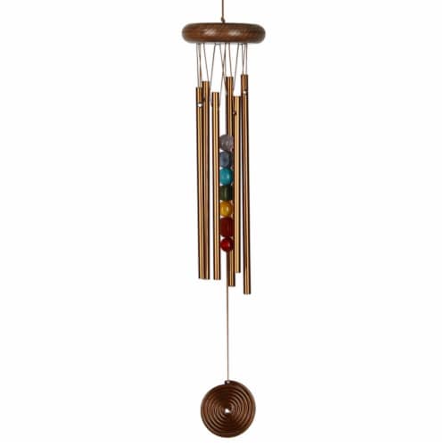Woodstock Bronze Seven Stones Chakra Chime Perspective: front