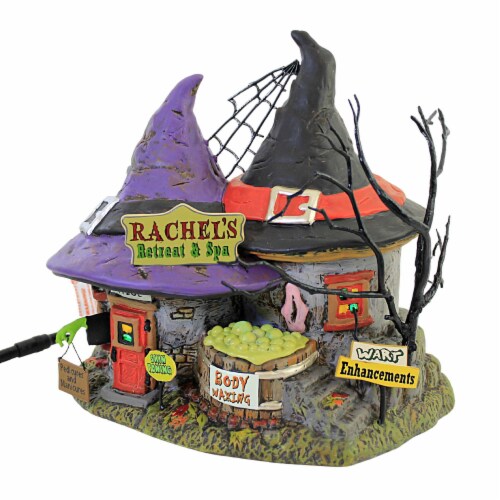 Department 56 House Rachel's Retreat & Spa Halloween Snow Village 6007781 Perspective: front