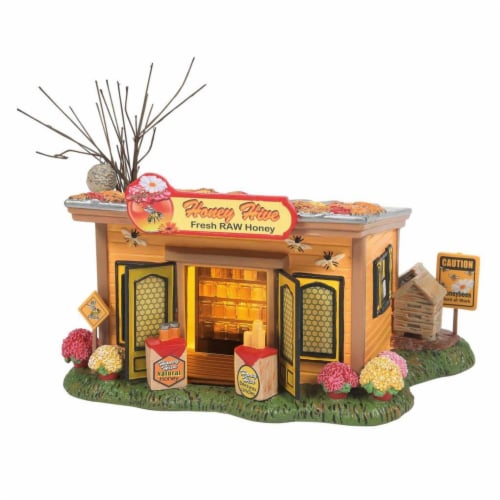 Department 56 House Honey Hive Ceramic Halloween Snow Village 6007789 Perspective: front