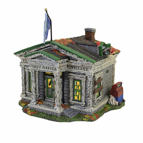 Department 56 House Village Ghost Office Ceramic Halloween Snow Village 6009777 Perspective: front