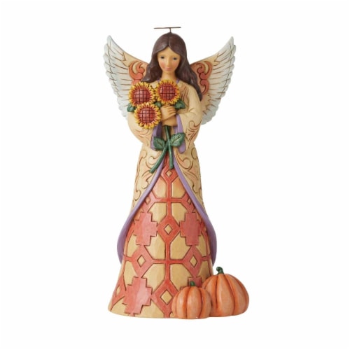 Jim Shore Harvest A Bouquet Of Sunshine Harvest Angel Sunflowers 6010677 Perspective: front