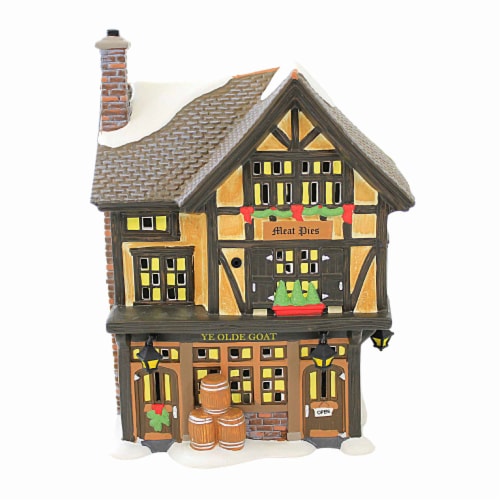 Department 56 Villages 7.25 Ye Olde Goat Pub Dicken's Village Tudor Style Perspective: front