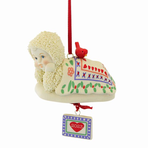 Snowbabies 2.75 Quilted In Love 2023 Ornament Christmas Pattern Hearts