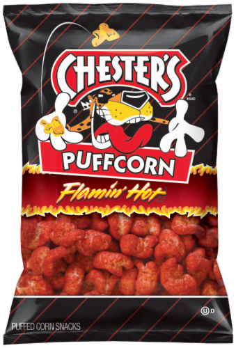 Chester's Flamin' Hot Puffcorn Perspective: front