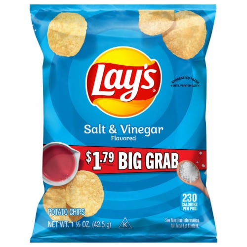 Lay's® Salt & Vinegar Flavored Potato Chips Perspective: front
