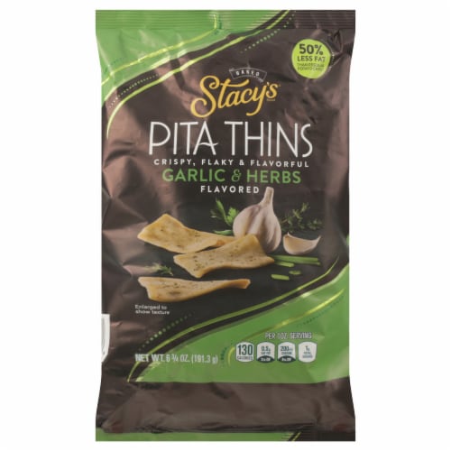 Stacy's® Garlic & Herbs Baked Pita Thins Snacks Perspective: front
