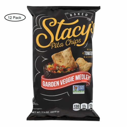 Stacy's Garden Veggie Medley Pita Crisps Chips Snacks Perspective: front