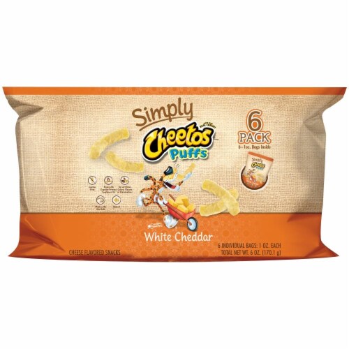 Cheetos Simply Natural White Cheddar Puffs Perspective: front