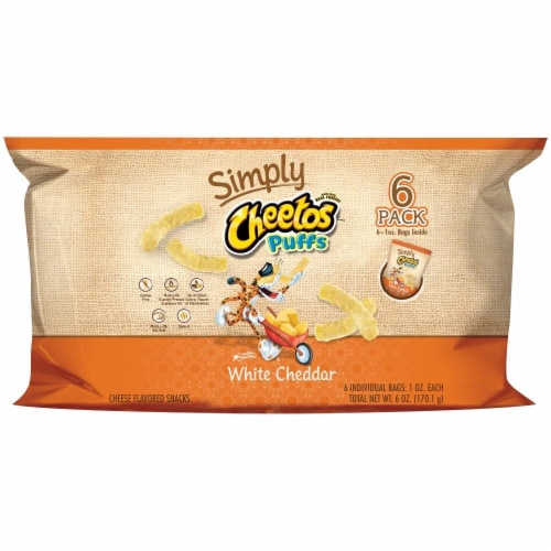 Cheetos Simply Natural White Cheddar Puffs Perspective: front