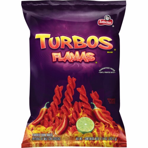 Sabritas Turbos Flamas Flavored Corn Snacks Perspective: front