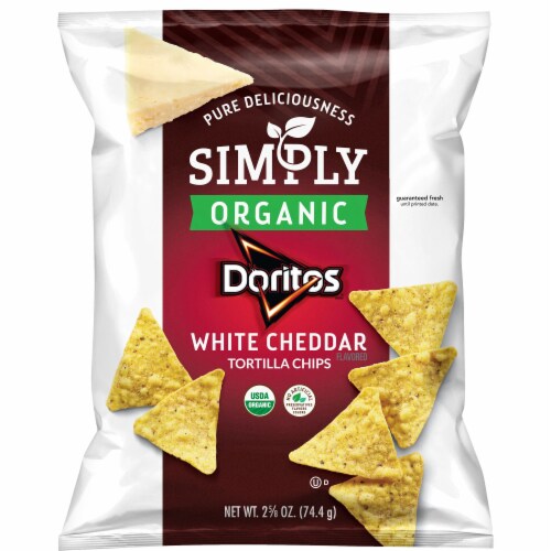 Doritos® Simply Organic White Cheddar Flavored Tortilla Chips Perspective: front