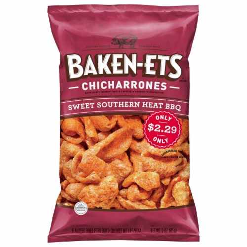 Baken-Ets® Chicharrones Sweet Southern Heat BBQ Fried Pork Sniks Perspective: front