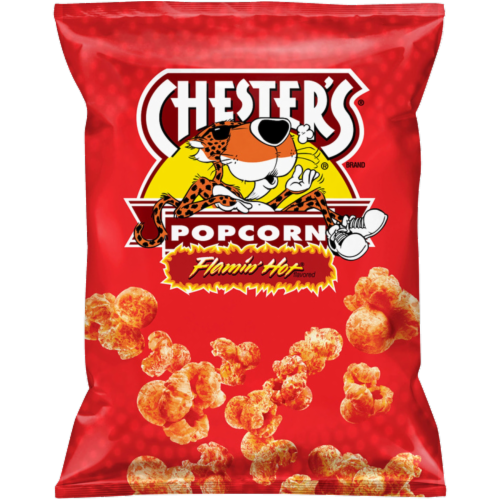 Chester's Flamin' Hot Flavored Popcorn Perspective: front