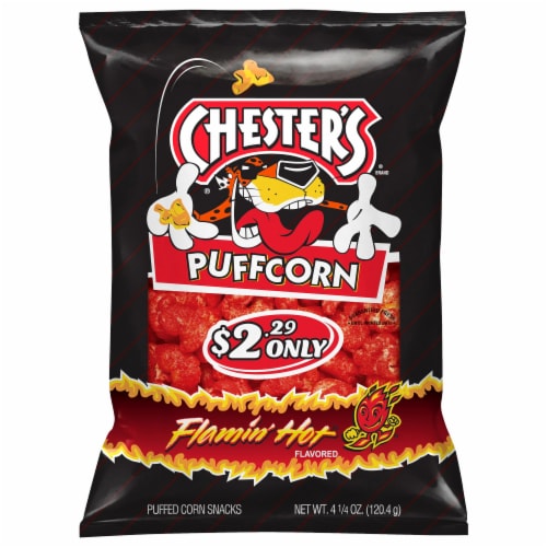 Chester's® Puffcorn Flamin' Hot® Puffed Corn Snack Perspective: front