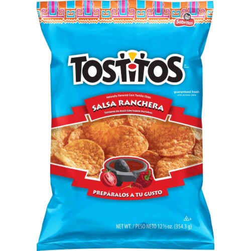 Tostitos Salsa Ranchera Flavored Corn Tortilla Chips Snacks 12.5 oz Perspective: front