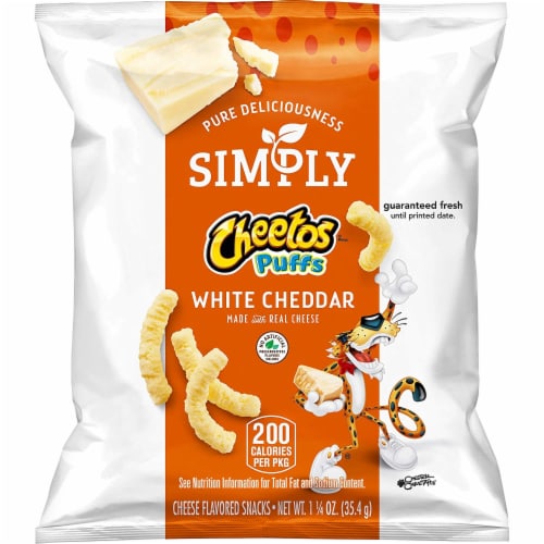 Cheetos Simply White Cheddar Puffs 1.25 ounces (Pack of 64) Perspective: front