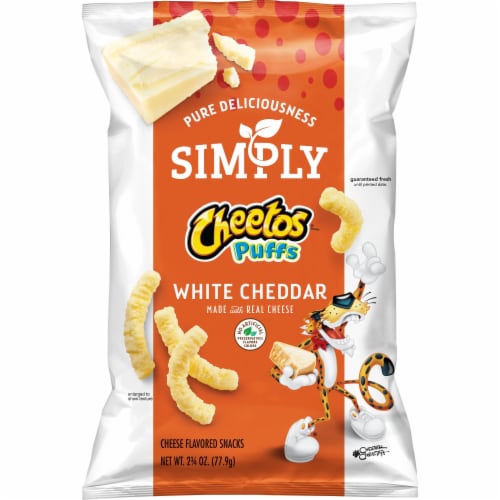 Cheetos Simply White Cheddar Cheese Puffs Perspective: front