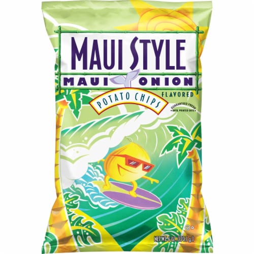 Maui Style Potato Chips Maui Onion Flavored Snacks Perspective: front