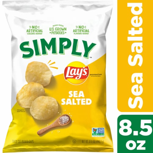 Lay's® Simply Sea Salted Thick Cut Potato Chips Perspective: front