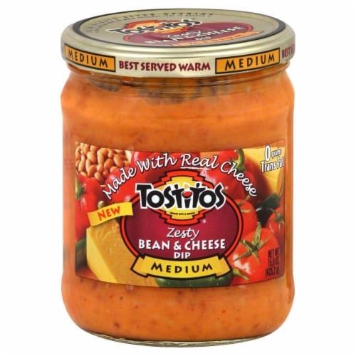 Tostitos Zesty Bean & Cheese Dip Perspective: front