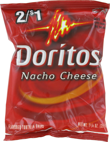 Doritos Nacho Cheese Tortilla Chips Perspective: front