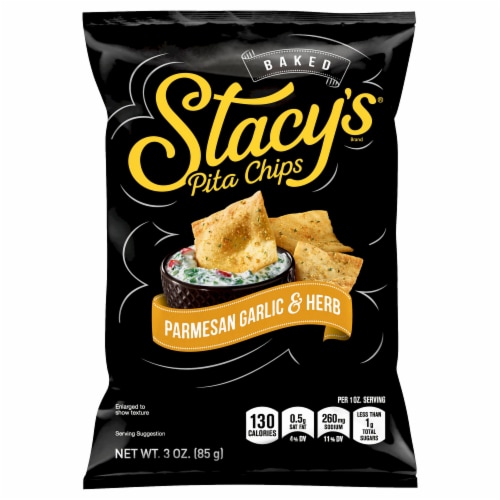 Stacy's® Baked Parmsean Garlic and Herb Pita Chips Perspective: front