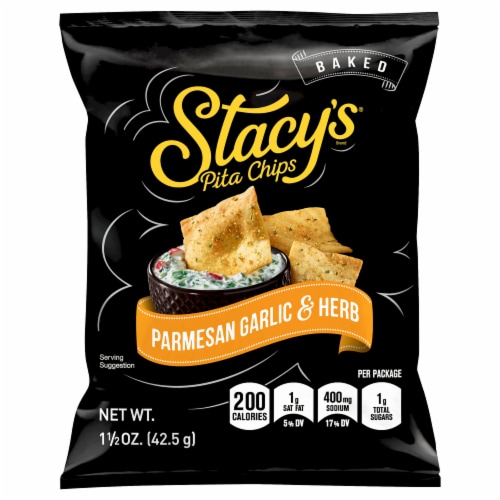 Stacy's Parmesan Garlic & Herb Baked Pita Chips Perspective: front