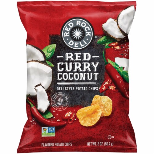 Red Rock Deli Red Curry Coconut Deli Style Potato Chips Perspective: front