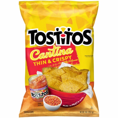 Tostitos Cantina Thin & Crispy Tortilla Chips Snacks Perspective: front