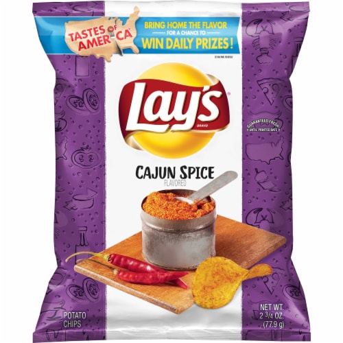 Lay's® Tastes of America Cajun Spice Flavored Potato Chips Perspective: front