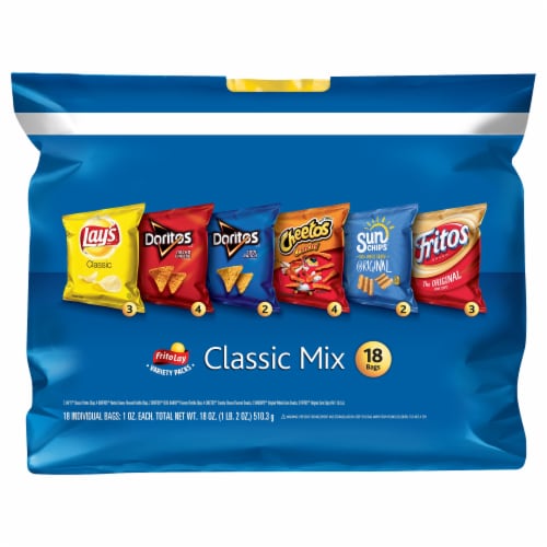 Frito-Lay Classic Mix Snacks and Potato Chips Variety Pack Perspective: front